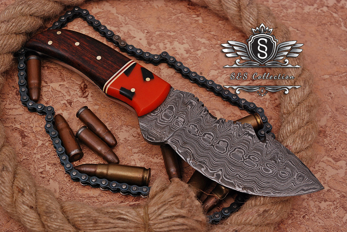 Custom forged Damascus steel handmade Hunting Knife Personalized Camping tool Groomsman Gift, Gifts For Men, Gift for dad, Outdoor Gift for Husband