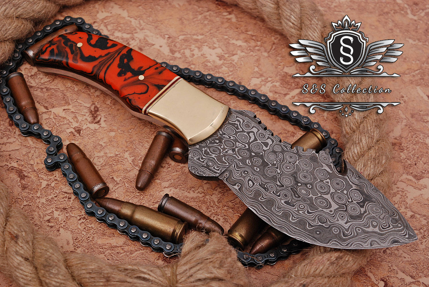 Custom forged Damascus steel handmade Hunting Knife Personalized Camping tool Groomsman Gift, Gifts For Men, Gift for dad, Outdoor Gift for Husband