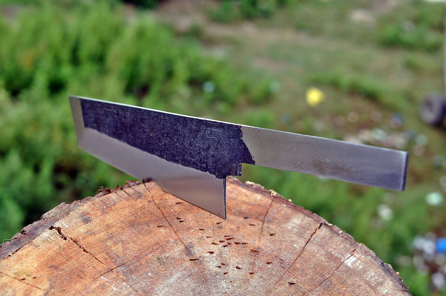 Custom forged Carbon steel handmade Hunting Blank Blade Knife Personalized Camping tool Groomsman Gift, Gifts For Men, Gift for dad, Outdoor Gift for Husband
