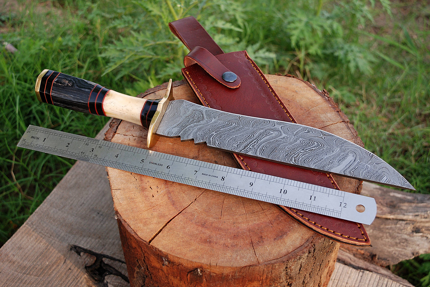 Custom forged Carbon steel handmade Hunting Bowie Knife Personalized Camping tool Groomsman Gift, Gifts For Men, Gift for dad, Outdoor Gift for Husband