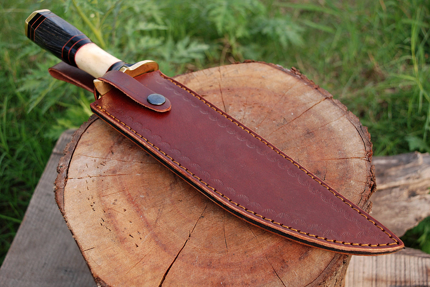 Custom forged Carbon steel handmade Hunting Bowie Knife Personalized Camping tool Groomsman Gift, Gifts For Men, Gift for dad, Outdoor Gift for Husband