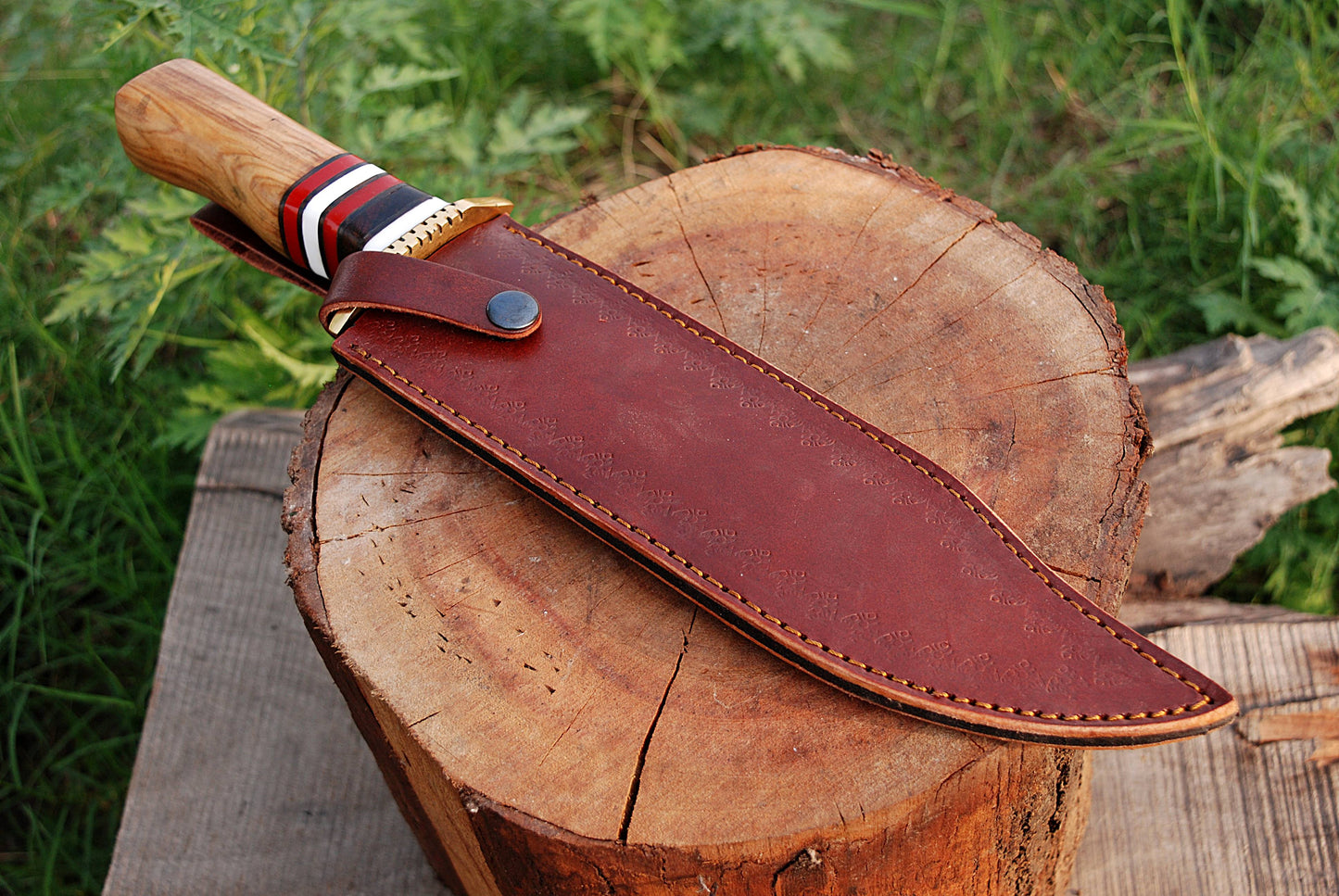 Custom forged Carbon steel handmade Hunting Bowie Knife Personalized Camping tool Groomsman Gift, Gifts For Men, Gift for dad, Outdoor Gift for Husband