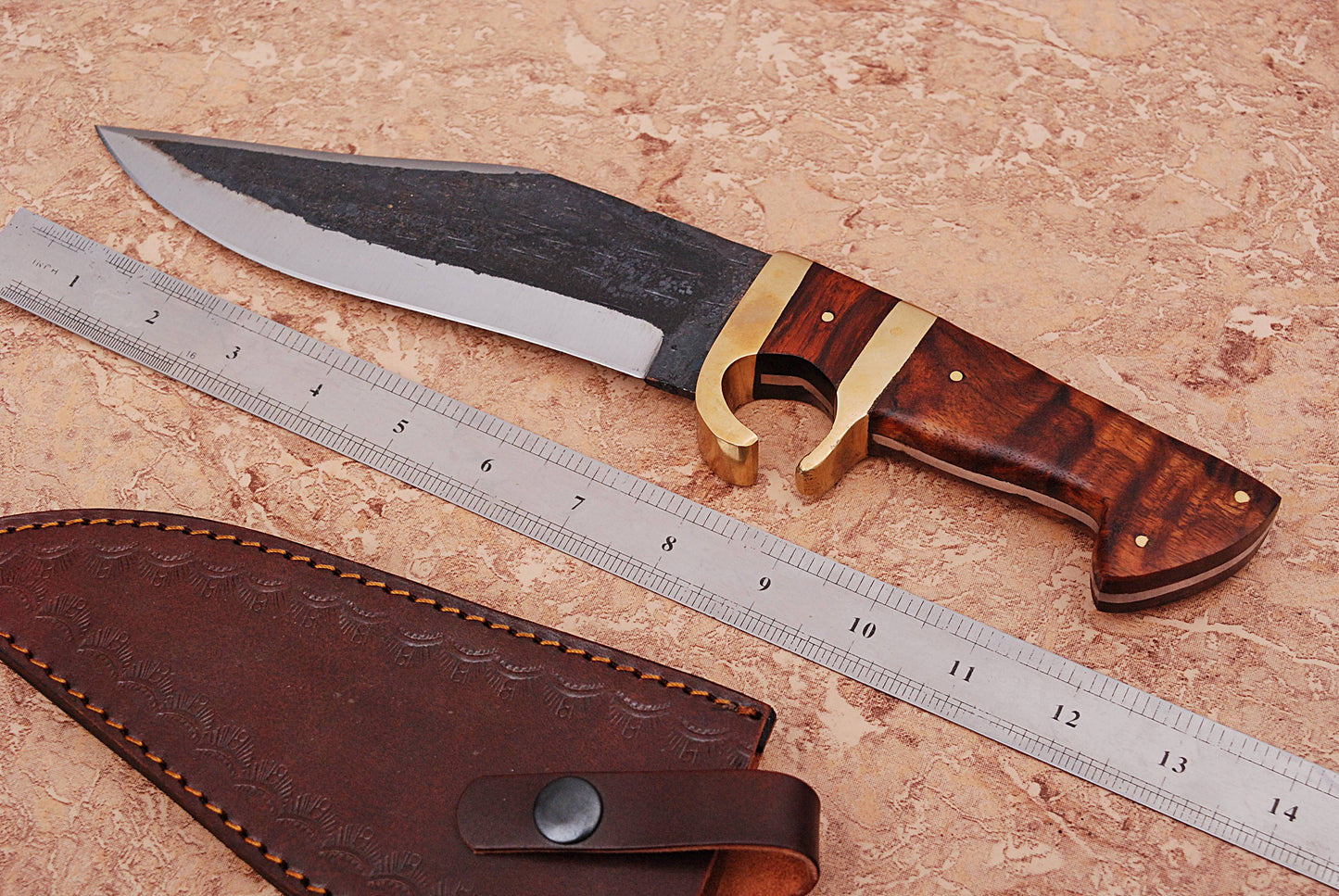 Custom forged Carbon steel handmade Hunting Bowie Knife Personalized Camping tool Groomsman Gift, Gifts For Men, Gift for dad, Outdoor Gift for Husband