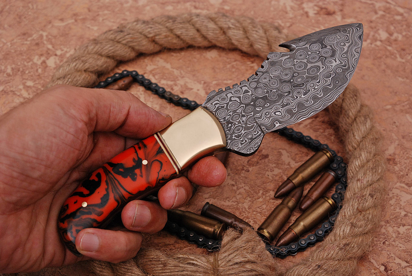 Custom forged Damascus steel handmade Hunting Knife Personalized Camping tool Groomsman Gift, Gifts For Men, Gift for dad, Outdoor Gift for Husband