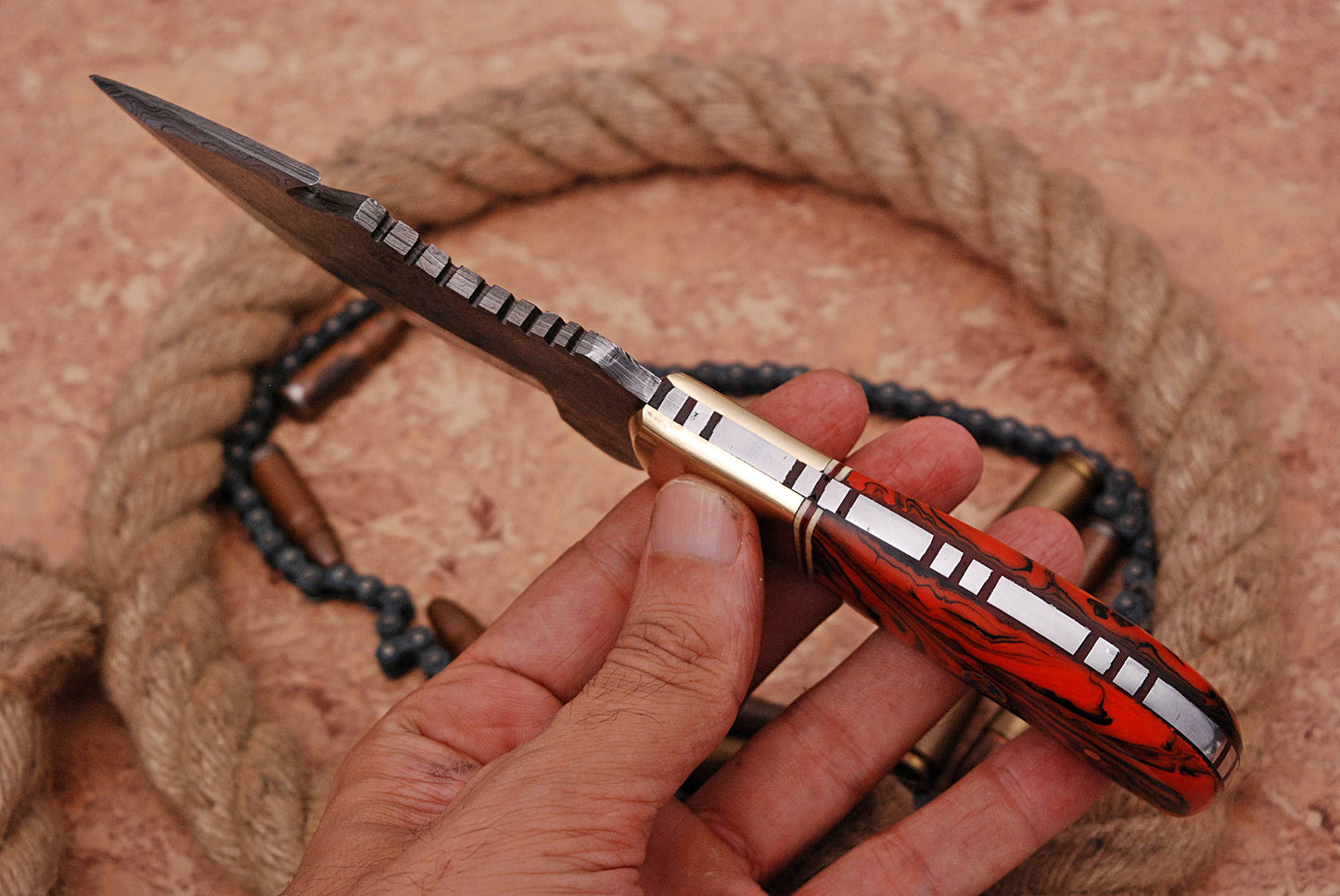 Custom forged Damascus steel handmade Hunting Knife Personalized Camping tool Groomsman Gift, Gifts For Men, Gift for dad, Outdoor Gift for Husband