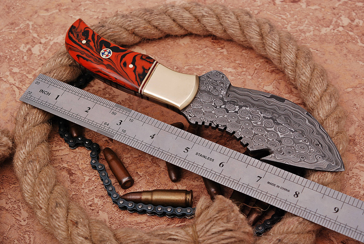 Custom forged Damascus steel handmade Hunting Knife Personalized Camping tool Groomsman Gift, Gifts For Men, Gift for dad, Outdoor Gift for Husband