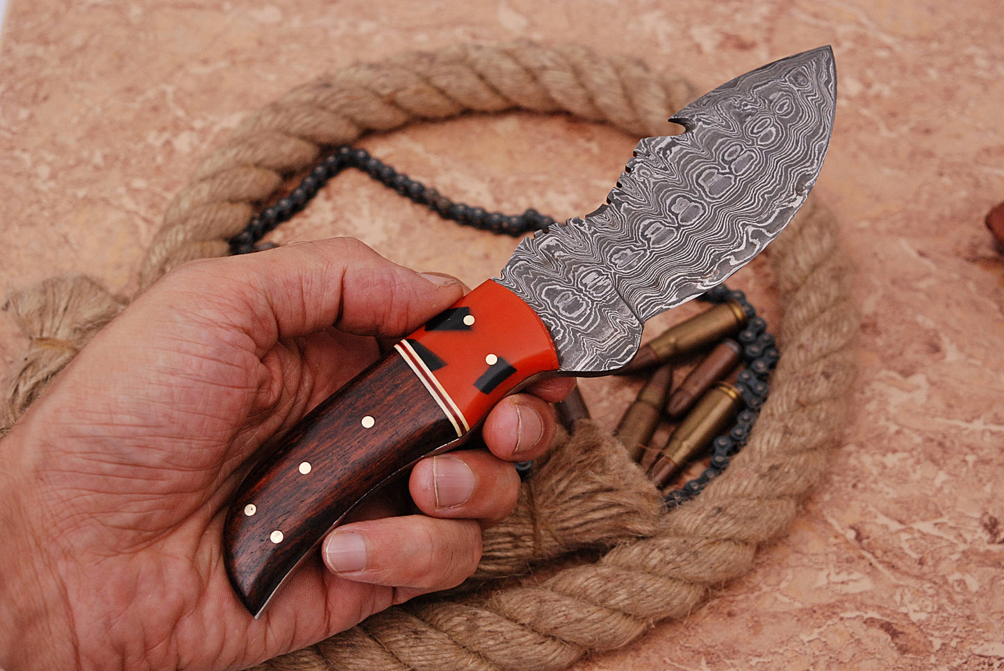 Custom forged Damascus steel handmade Hunting Knife Personalized Camping tool Groomsman Gift, Gifts For Men, Gift for dad, Outdoor Gift for Husband