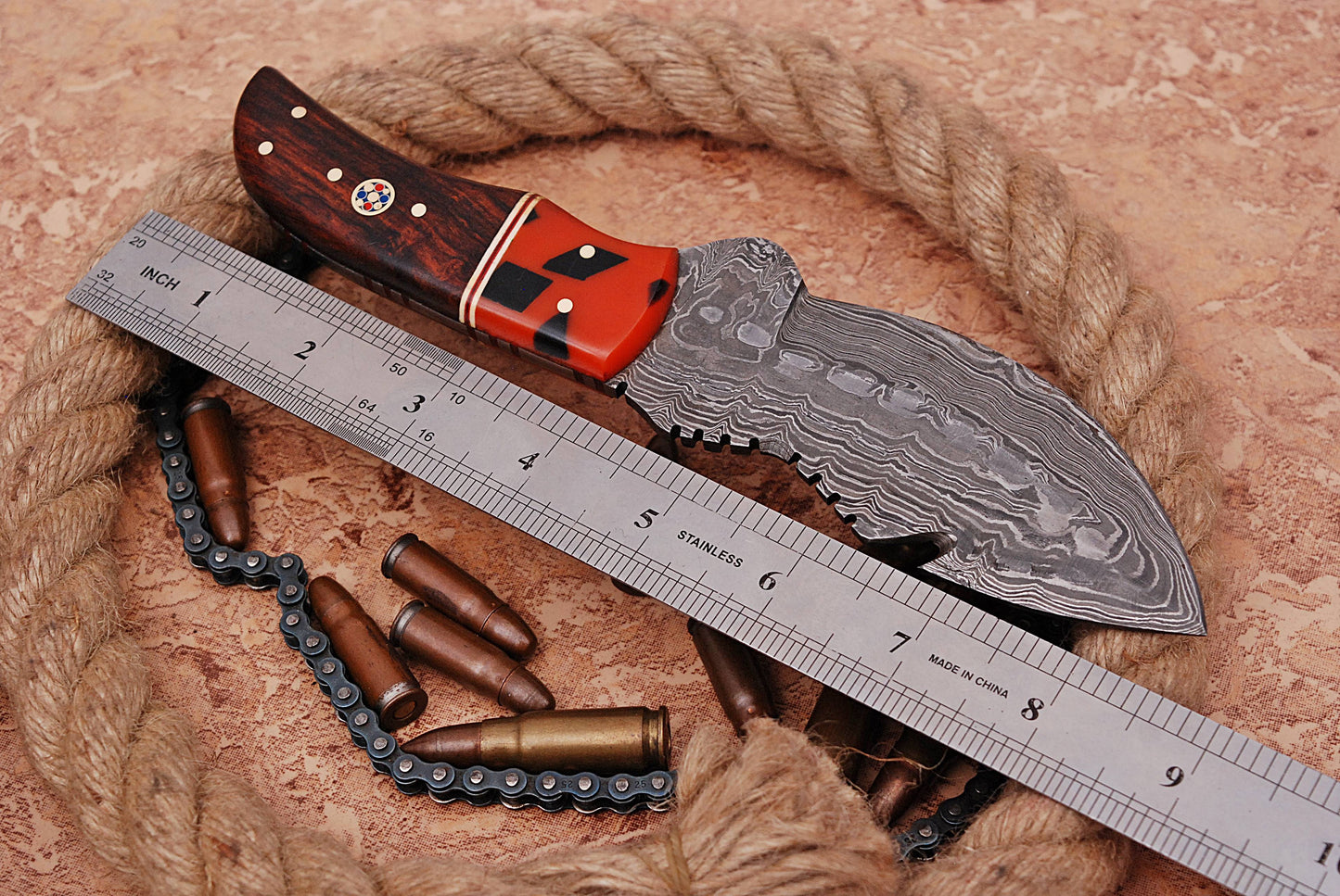 Custom forged Damascus steel handmade Hunting Knife Personalized Camping tool Groomsman Gift, Gifts For Men, Gift for dad, Outdoor Gift for Husband