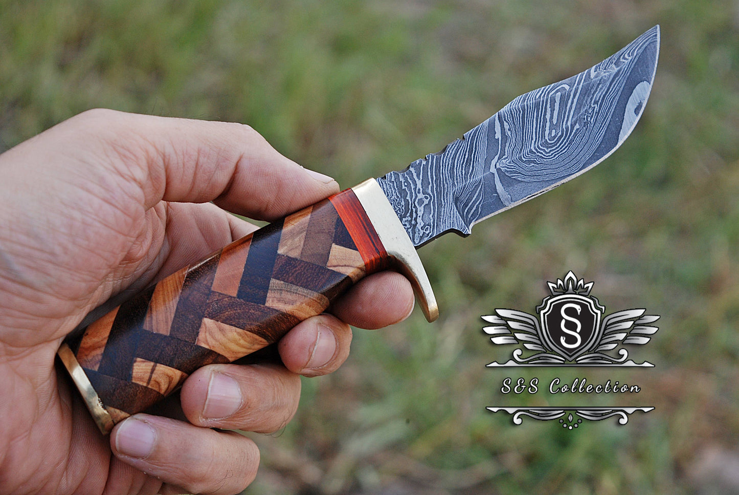 Custom forged Damascus steel handmade Hunting Knife Personalized Camping tool Groomsman Gift, Gifts For Men, Gift for dad, Outdoor Gift for Husband