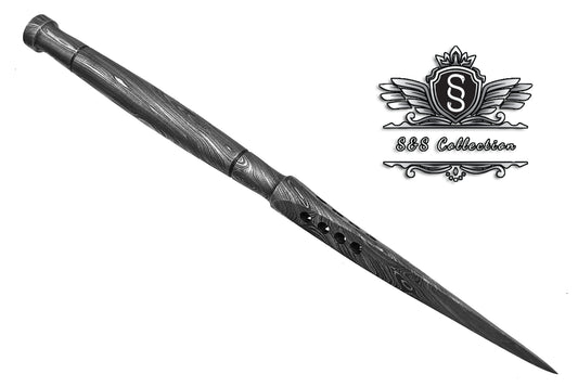 Custom Handmade Fixed Blade Damascus Wootz Ice Pick Dagger Knife