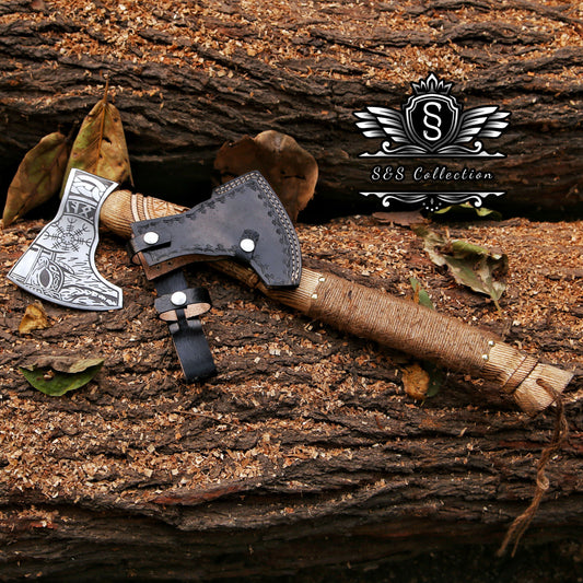 Axe, Custom Gift Hand Forged Carbon Steel VIKING AXE with Ash Wood Shaft, Wedding Gift, Axes Best Birthday & Anniversary Gift For Him