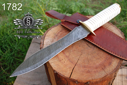 Custom forged Carbon steel handmade Hunting Dagger Knife Personalized Camping tool Groomsman Gift, Gifts For Men, Gift for dad, Outdoor Gift for Husband