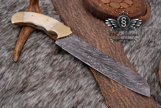 Custom forged Damascus steel handmade Kitchen Chef Knife Personalized Camping tool Groomsman Gift, Gifts For Men, Gift for dad, Outdoor Gift for Husband