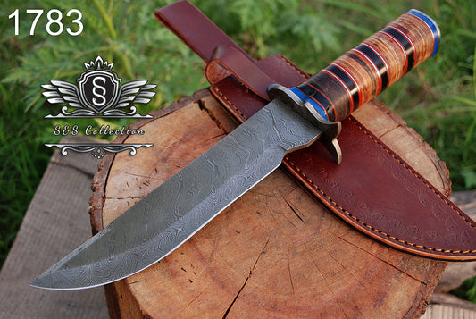 Custom forged Carbon steel handmade Hunting Bowie Knife Personalized Camping tool Groomsman Gift, Gifts For Men, Gift for dad, Outdoor Gift for Husband