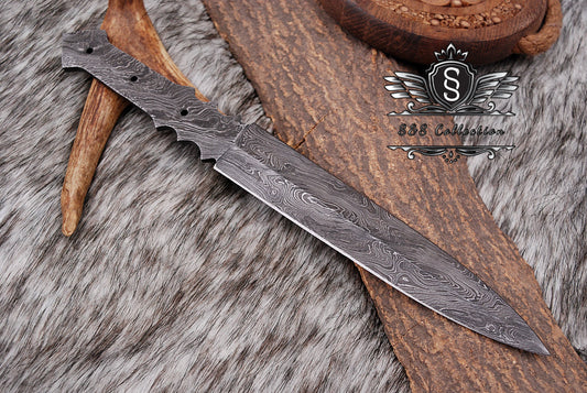 Custom forged Damascus steel handmade Hunting Blank Blade Knife Personalized Camping tool Groomsman Gift, Gifts For Men, Gift for dad, Outdoor Gift for Husband