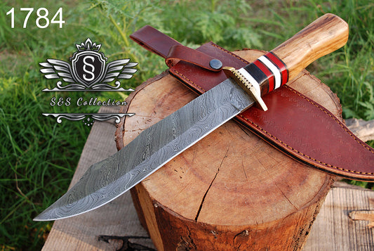 Custom forged Carbon steel handmade Hunting Bowie Knife Personalized Camping tool Groomsman Gift, Gifts For Men, Gift for dad, Outdoor Gift for Husband