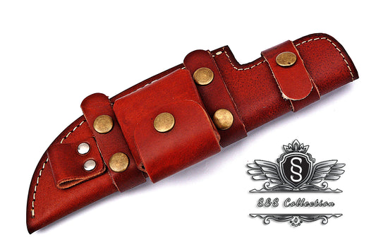 Premium Handmade Cowhide Leather Sheath Black for Bush craft Camping Hunting Knives Gift