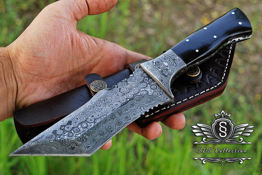 Custom forged Damascus steel handmade Hunting Knife Personalized Camping tool Groomsman Gift, Gifts For Men, Gift for dad, Outdoor Gift for Husband