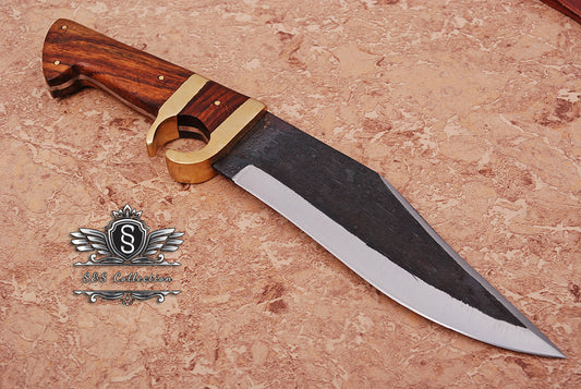 Custom forged Carbon steel handmade Hunting Bowie Knife Personalized Camping tool Groomsman Gift, Gifts For Men, Gift for dad, Outdoor Gift for Husband