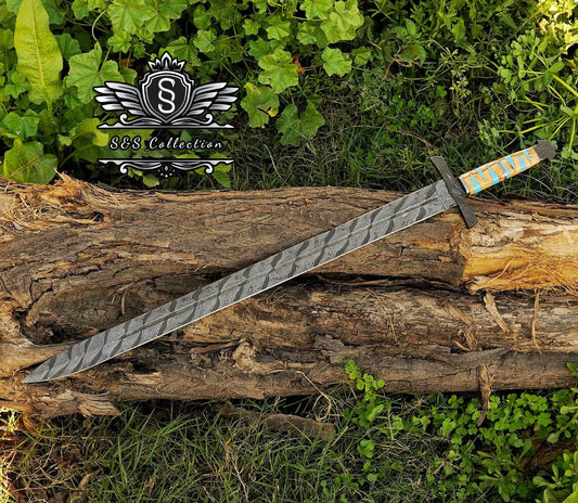 Real Damascus steel Sword, Viking Swords, fantasy Swords, Full tang Medieval historical swords, Groomsmen Gift, Gift for Him, Christmas Gift