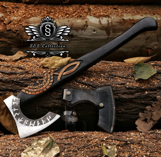 Axe, Custom Gift Hand Forged Carbon Steel VIKING AXE with Ash Wood Shaft, Wedding Gift, Axes Best Birthday & Anniversary Gift For Him