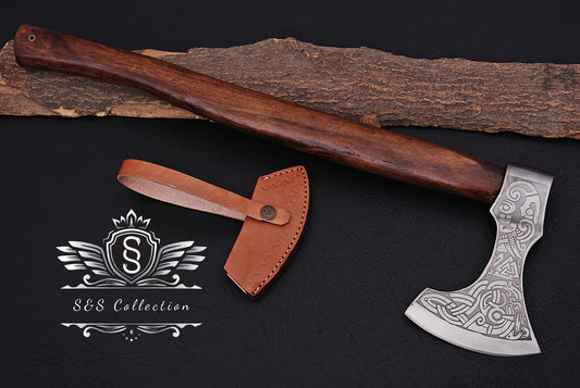 Axe, Custom Gift Hand Forged Carbon Steel VIKING AXE with Ash Wood Shaft, Wedding Gift, Axes Best Birthday & Anniversary Gift For Him