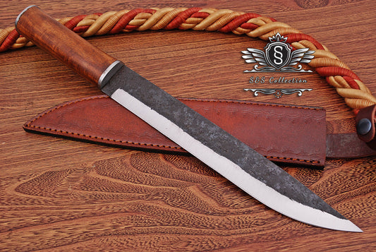 Custom forged Carbon steel handmade Hunting Bowie Knife Personalized Camping tool Groomsman Gift, Gifts For Men, Gift for dad, Outdoor Gift for Husband