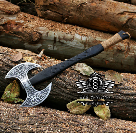 Custom Gift Hand Forged Carbon Steel VIKING AXE with Ash Wood Shaft, Wedding Gift, Axe, Axes Best Birthday & Anniversary Gift For Him