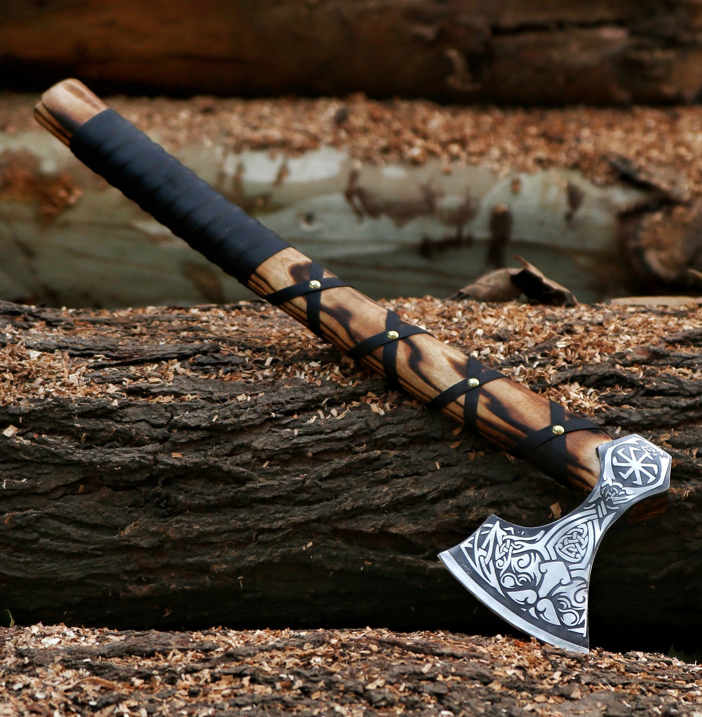 PERSONALIZED Engraved VIKING AXE Handmade Perfect Gift for Dad Boyfriend Christmas Holiday Gifts for Him Leather Case Unique Gifts for Dad