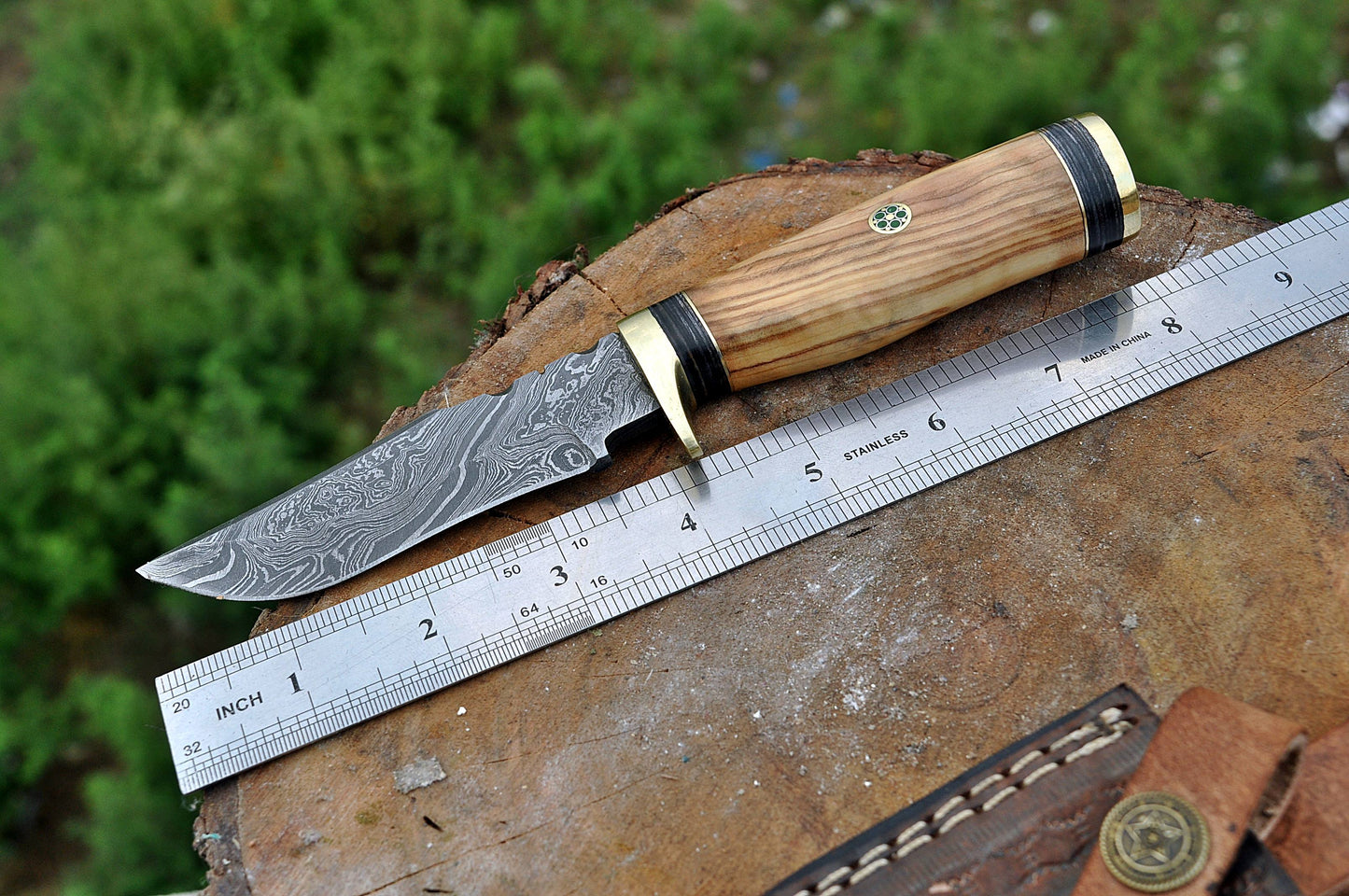 Custom forged Damascus steel handmade Hunting Knife Personalized Camping tool Groomsman Gift, Gifts For Men, Gift for dad, Outdoor Gift for Husband