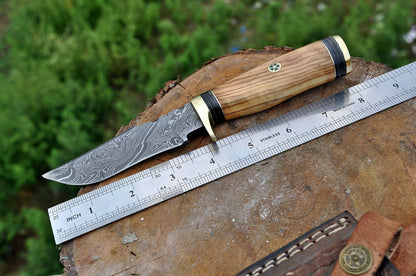 Custom forged Damascus steel handmade Hunting Knife Personalized Camping tool Groomsman Gift, Gifts For Men, Gift for dad, Outdoor Gift for Husband