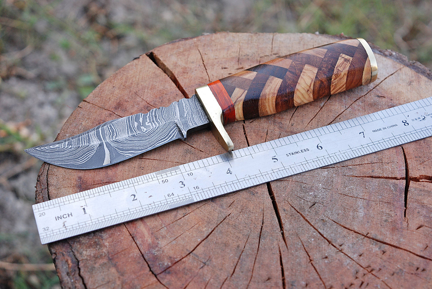 Custom forged Damascus steel handmade Hunting Knife Personalized Camping tool Groomsman Gift, Gifts For Men, Gift for dad, Outdoor Gift for Husband