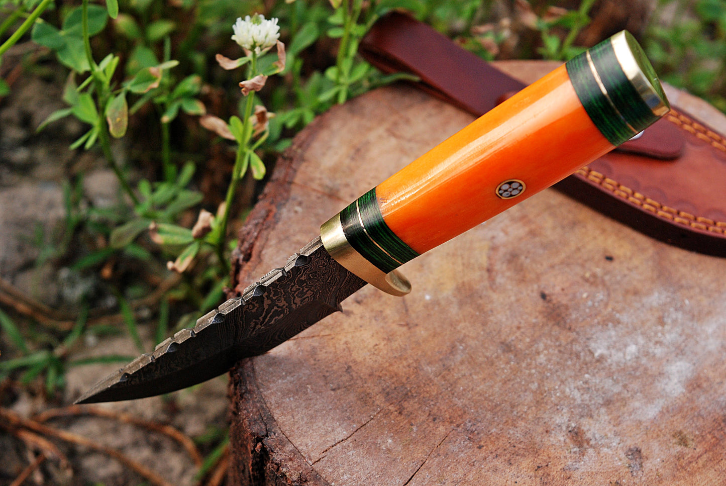 Custom forged Damascus steel handmade Hunting Knife Personalized Camping tool Groomsman Gift, Gifts For Men, Gift for dad, Outdoor Gift for Husband