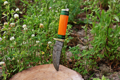 Custom forged Damascus steel handmade Hunting Knife Personalized Camping tool Groomsman Gift, Gifts For Men, Gift for dad, Outdoor Gift for Husband