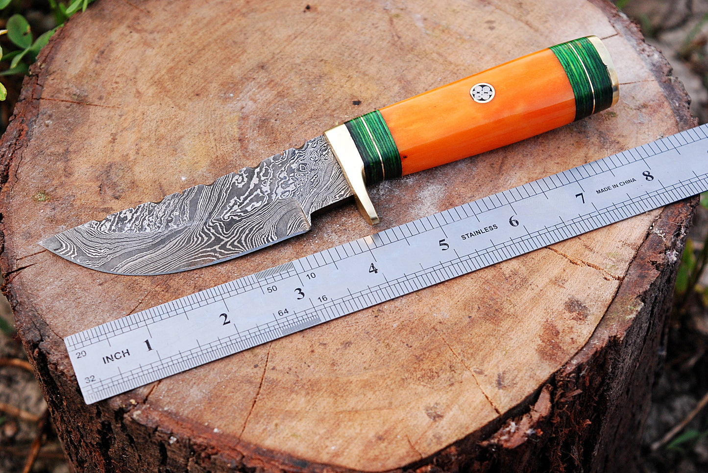 Custom forged Damascus steel handmade Hunting Knife Personalized Camping tool Groomsman Gift, Gifts For Men, Gift for dad, Outdoor Gift for Husband