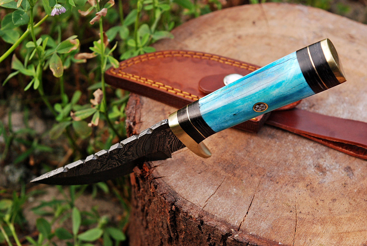 Custom forged Damascus steel handmade Hunting Knife Personalized Camping tool Groomsman Gift, Gifts For Men, Gift for dad, Outdoor Gift for Husband