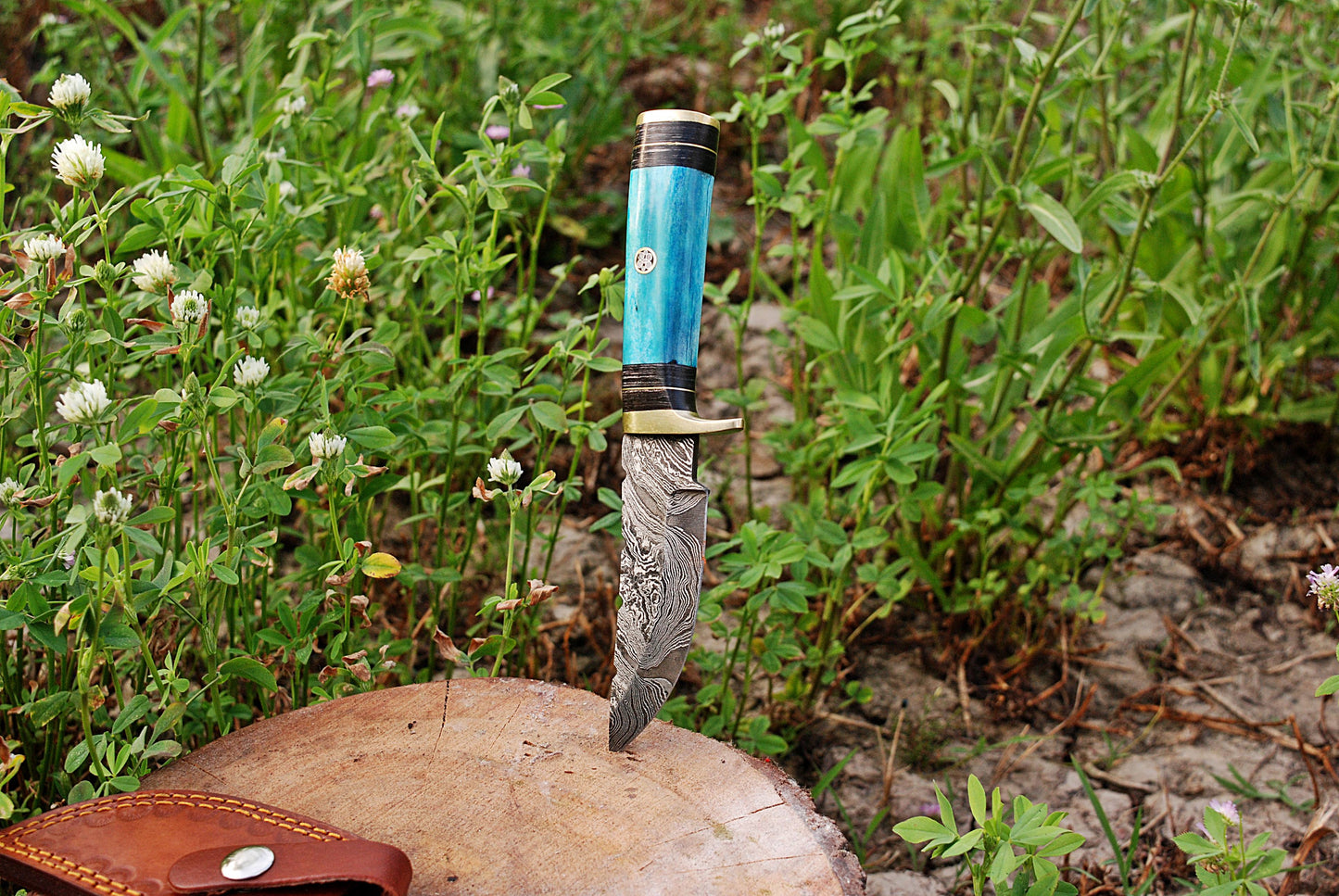 Custom forged Damascus steel handmade Hunting Knife Personalized Camping tool Groomsman Gift, Gifts For Men, Gift for dad, Outdoor Gift for Husband