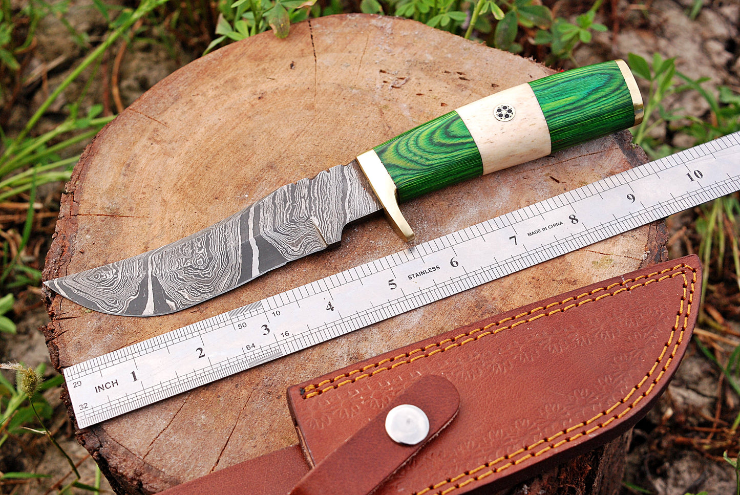 Custom forged Damascus steel handmade Hunting Knife Personalized Camping tool Groomsman Gift, Gifts For Men, Gift for dad, Outdoor Gift for Husband
