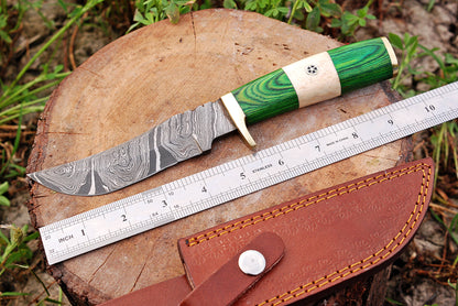 Custom forged Damascus steel handmade Hunting Knife Personalized Camping tool Groomsman Gift, Gifts For Men, Gift for dad, Outdoor Gift for Husband