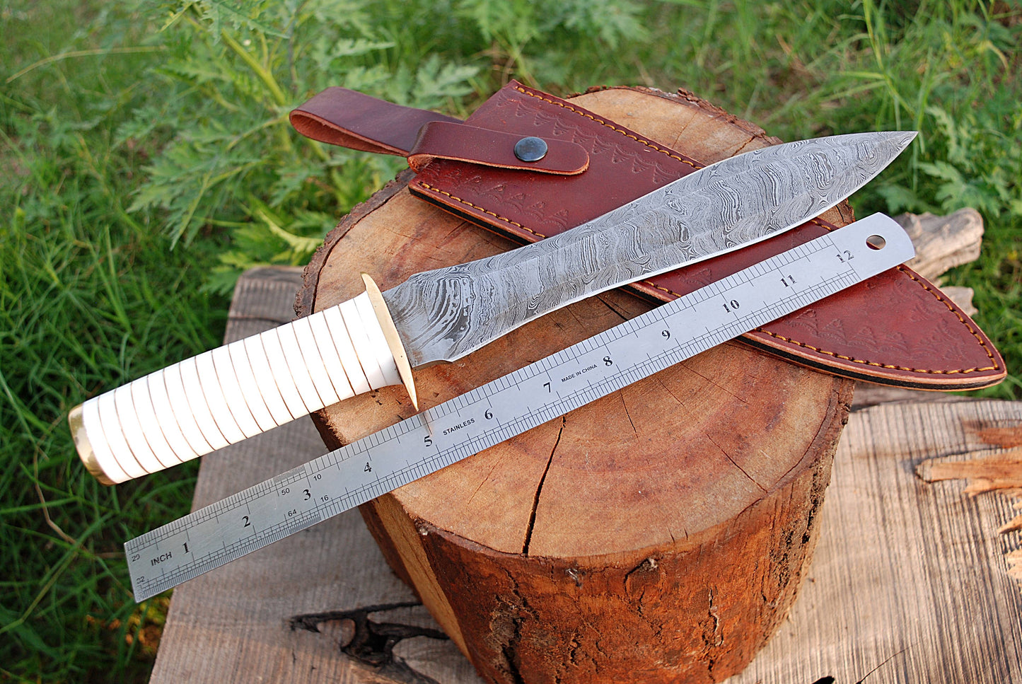 Custom forged Carbon steel handmade Hunting Dagger Knife Personalized Camping tool Groomsman Gift, Gifts For Men, Gift for dad, Outdoor Gift for Husband