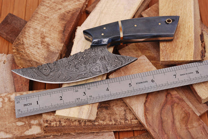 Custom forged Damascus steel handmade Hunting Knife Personalized Camping tool Groomsman Gift, Gifts For Men, Gift for dad, Outdoor Gift for Husband