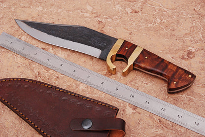 Custom forged Carbon steel handmade Hunting Bowie Knife Personalized Camping tool Groomsman Gift, Gifts For Men, Gift for dad, Outdoor Gift for Husband