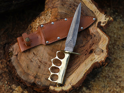 Custom forged Damascus steel handmade Hunting Gripper Knife Personalized Camping tool Groomsman Gift, Gifts For Men, Gift for dad, Outdoor Gift for Husband